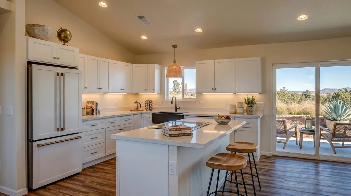Luxury Custom Home Kitchen in Prescott with Dining Area