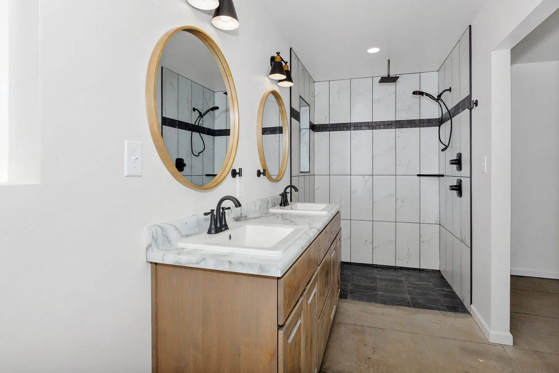 Primary bathroom renovation by M4 Builders